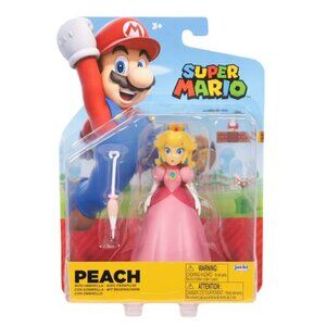 NEW Jakks Pacific 42676 World of Nintendo 4in PEACH w/ UMBRELLA super mario bros